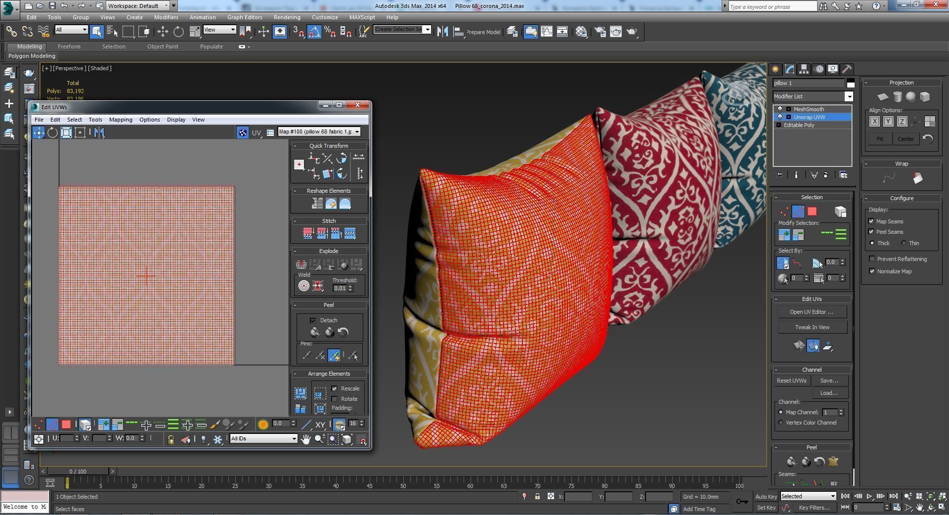 Decorative pillows set 068  3D model_7