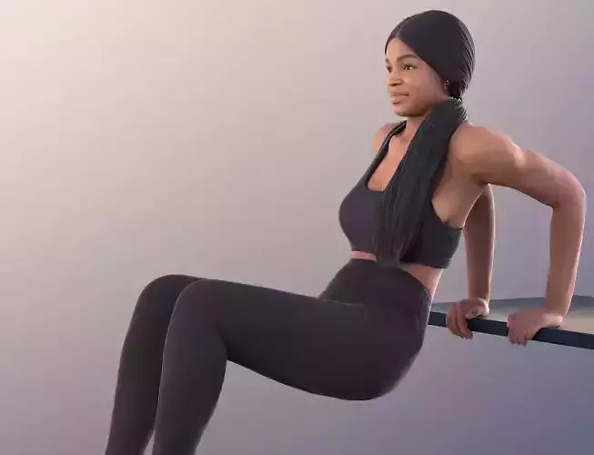 Miceala 11405 - Fitness Black Girl Exercise Workout Gym