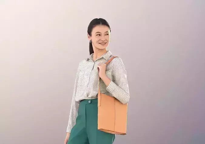 Francine 11287 - Asian Business Woman With Handbag