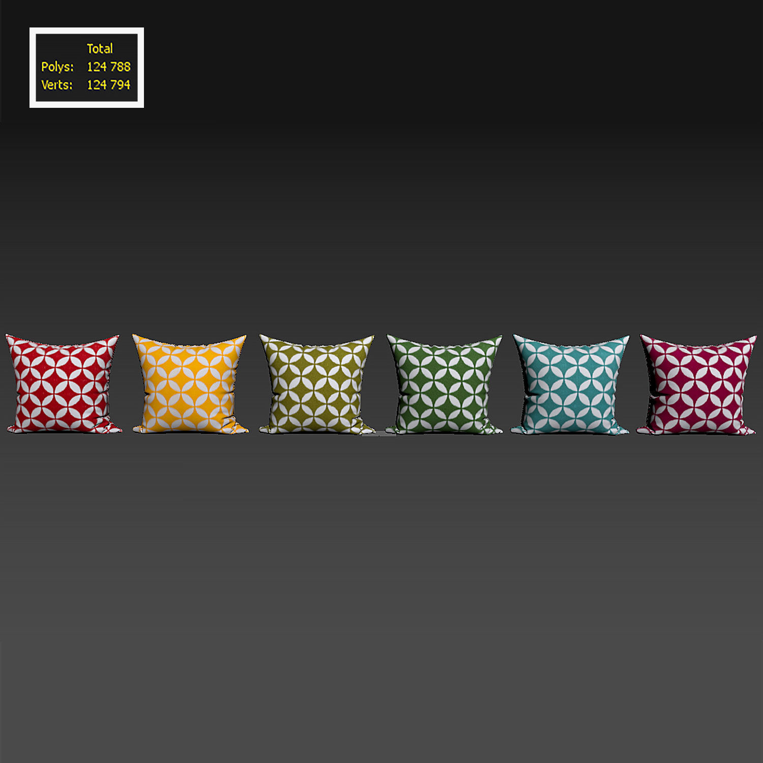 Decorative pillows   set 070 3D model_2