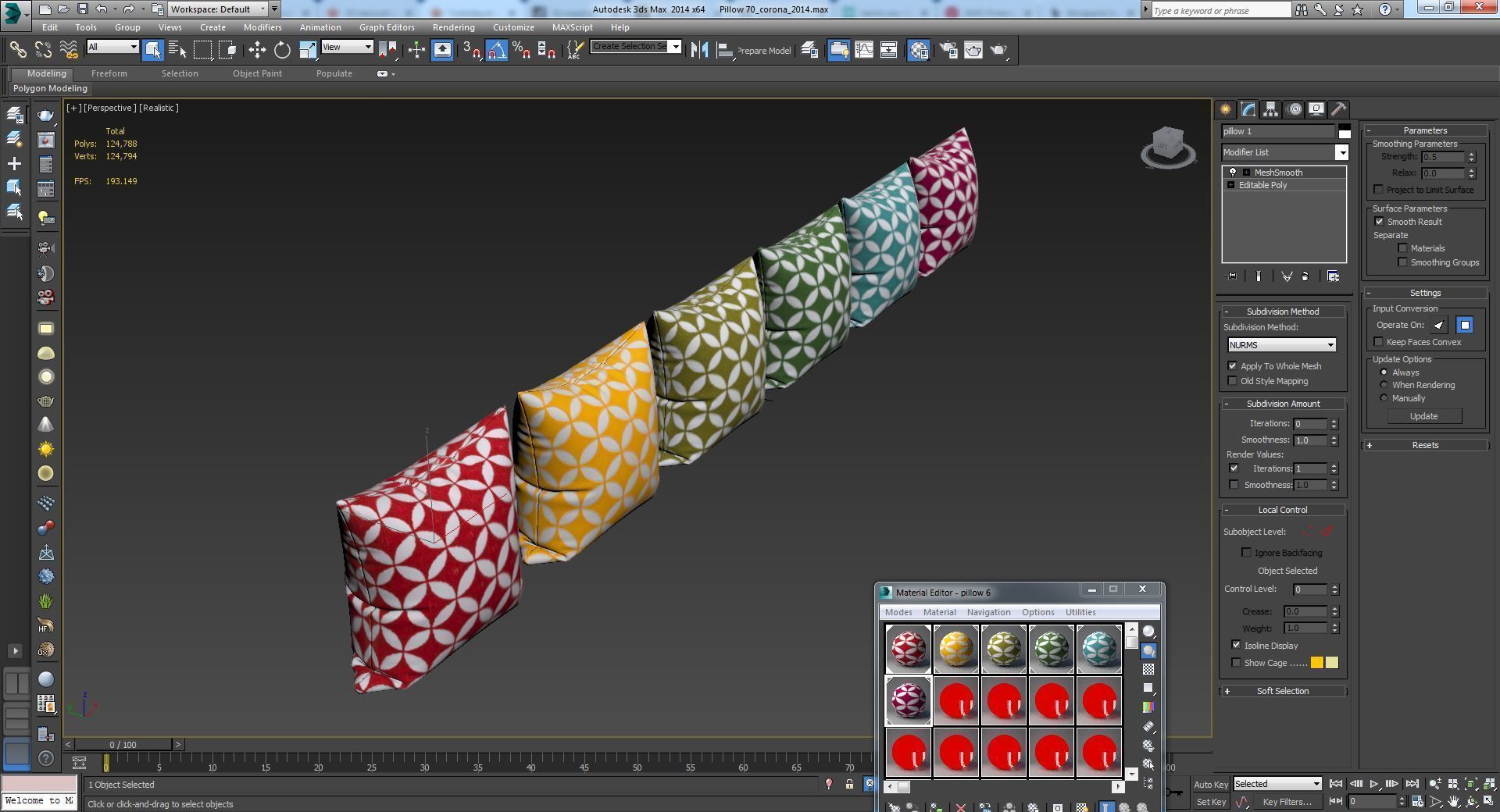 Decorative pillows   set 070 3D model_12