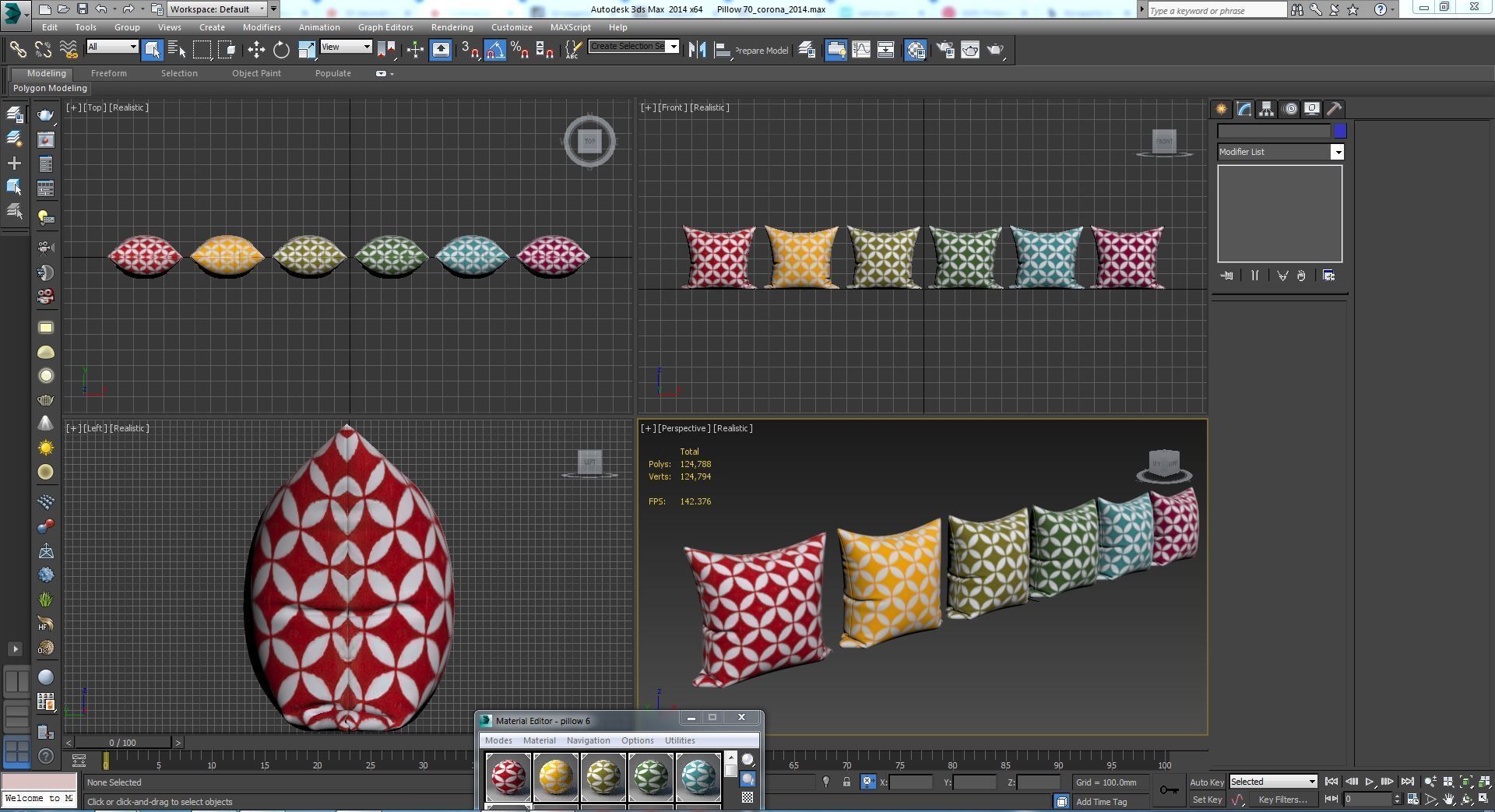 Decorative pillows   set 070 3D model_4