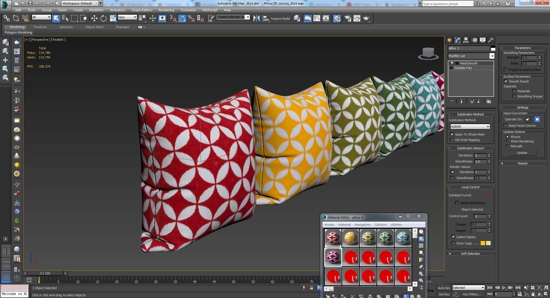 Decorative pillows   set 070 3D model_13