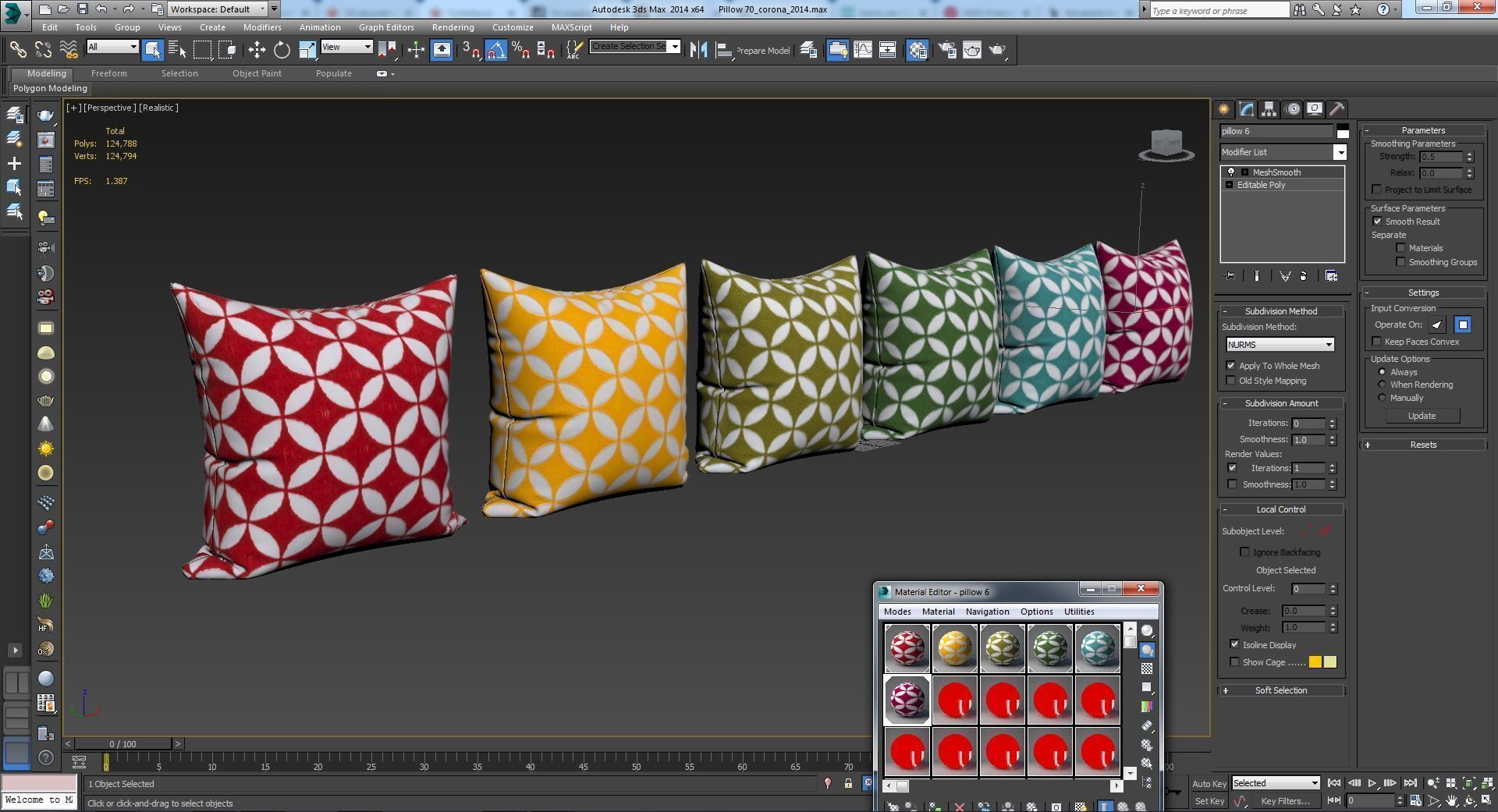 Decorative pillows   set 070 3D model_11