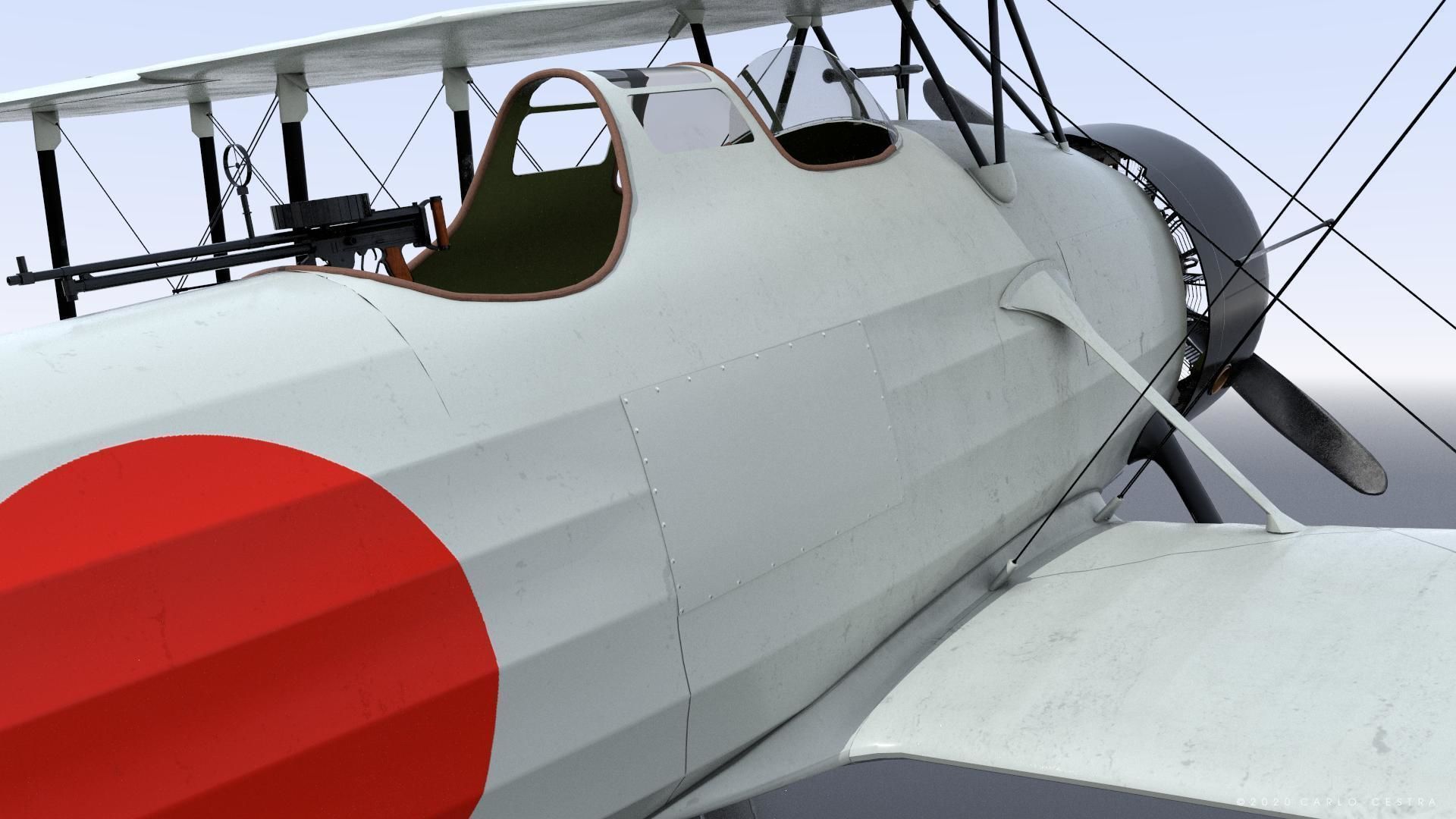 D1A2  Hokoku-127 - Rigged Low-poly 3D model_7