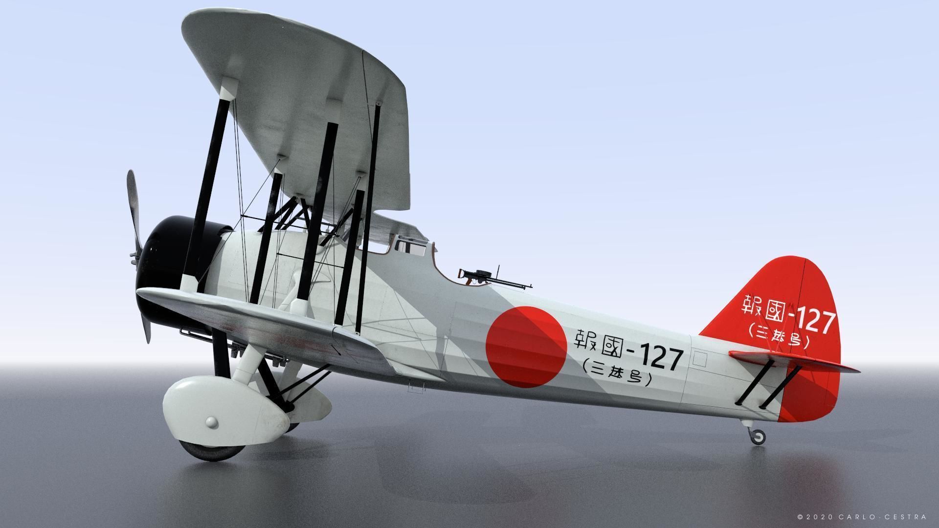 D1A2  Hokoku-127 - Rigged Low-poly 3D model_14