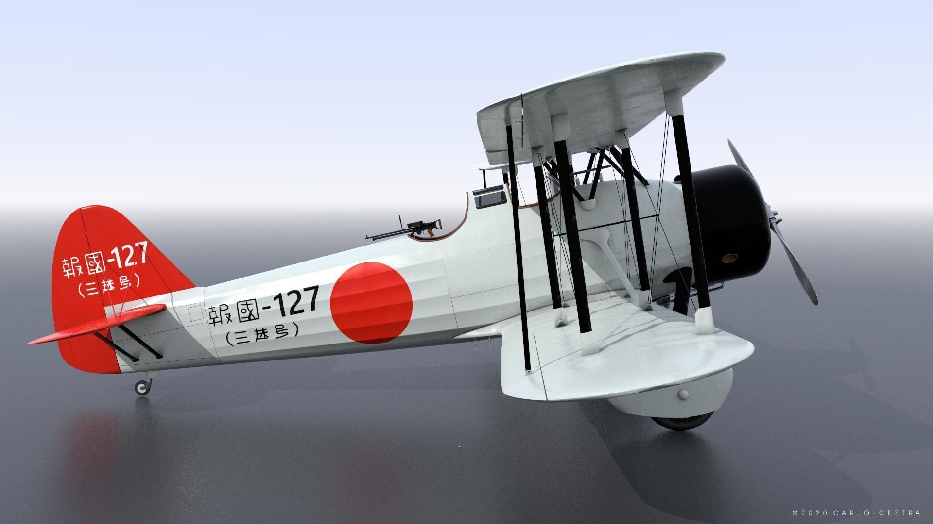 D1A2  Hokoku-127 - Rigged Low-poly 3D model_15