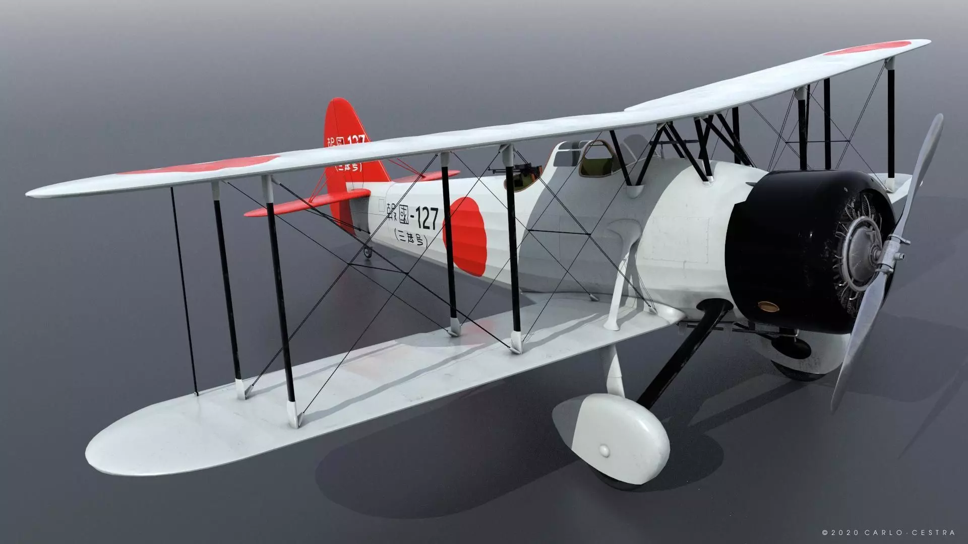 D1A2  Hokoku-127 - Rigged Low-poly 3D model_0