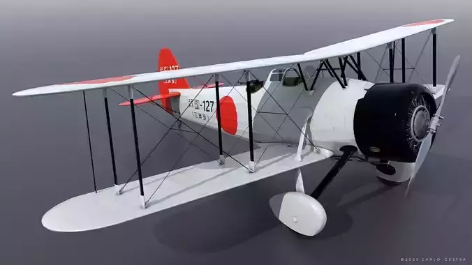D1A2  Hokoku-127 - Rigged Low-poly 3D model