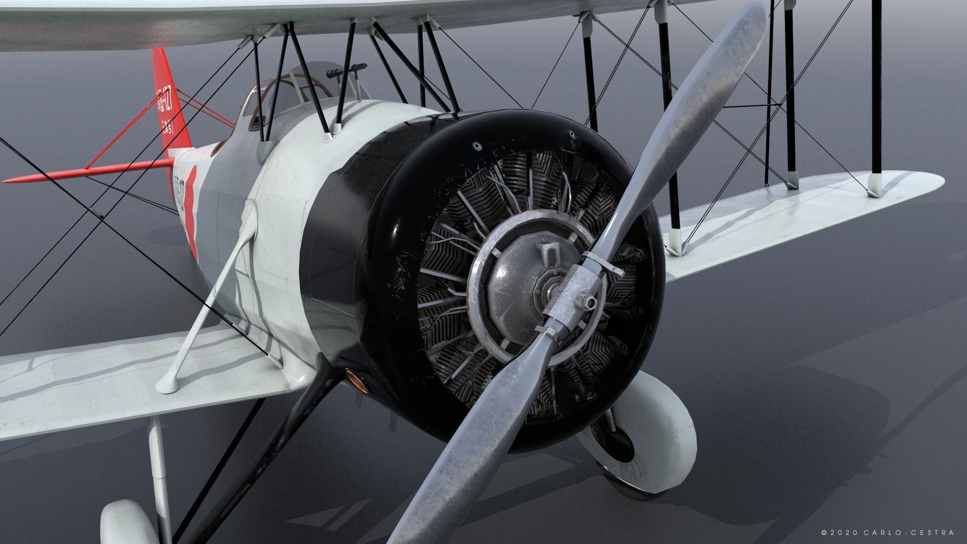 D1A2  Hokoku-127 - Rigged Low-poly 3D model_6