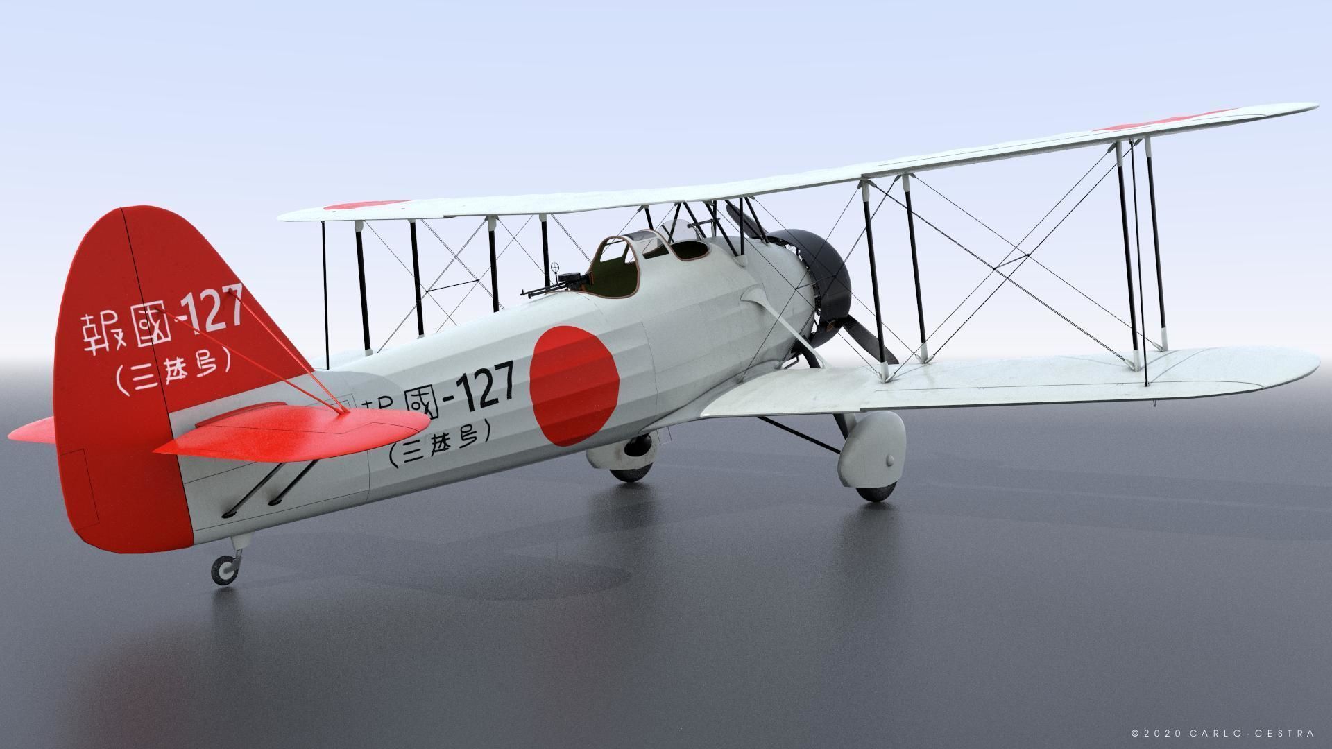 D1A2  Hokoku-127 - Rigged Low-poly 3D model_3