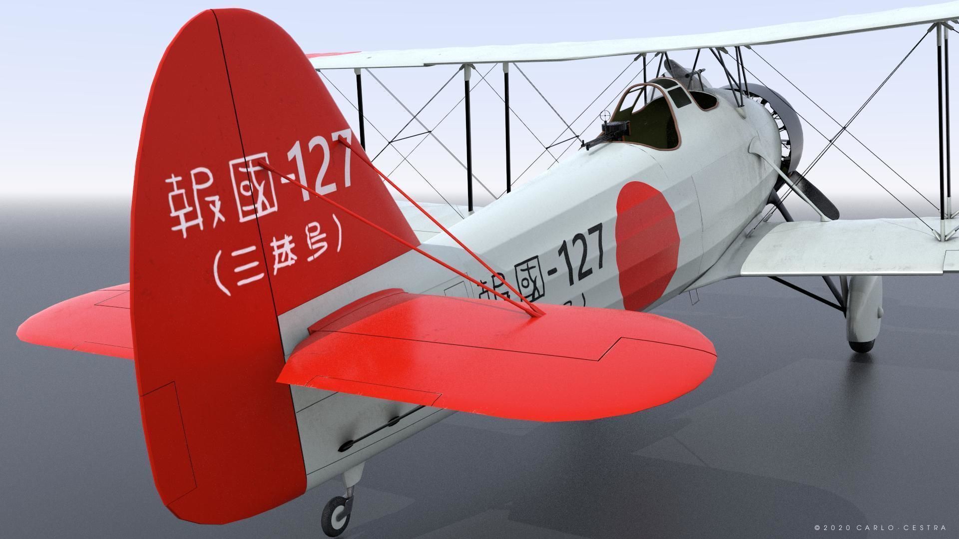 D1A2  Hokoku-127 - Rigged Low-poly 3D model_10