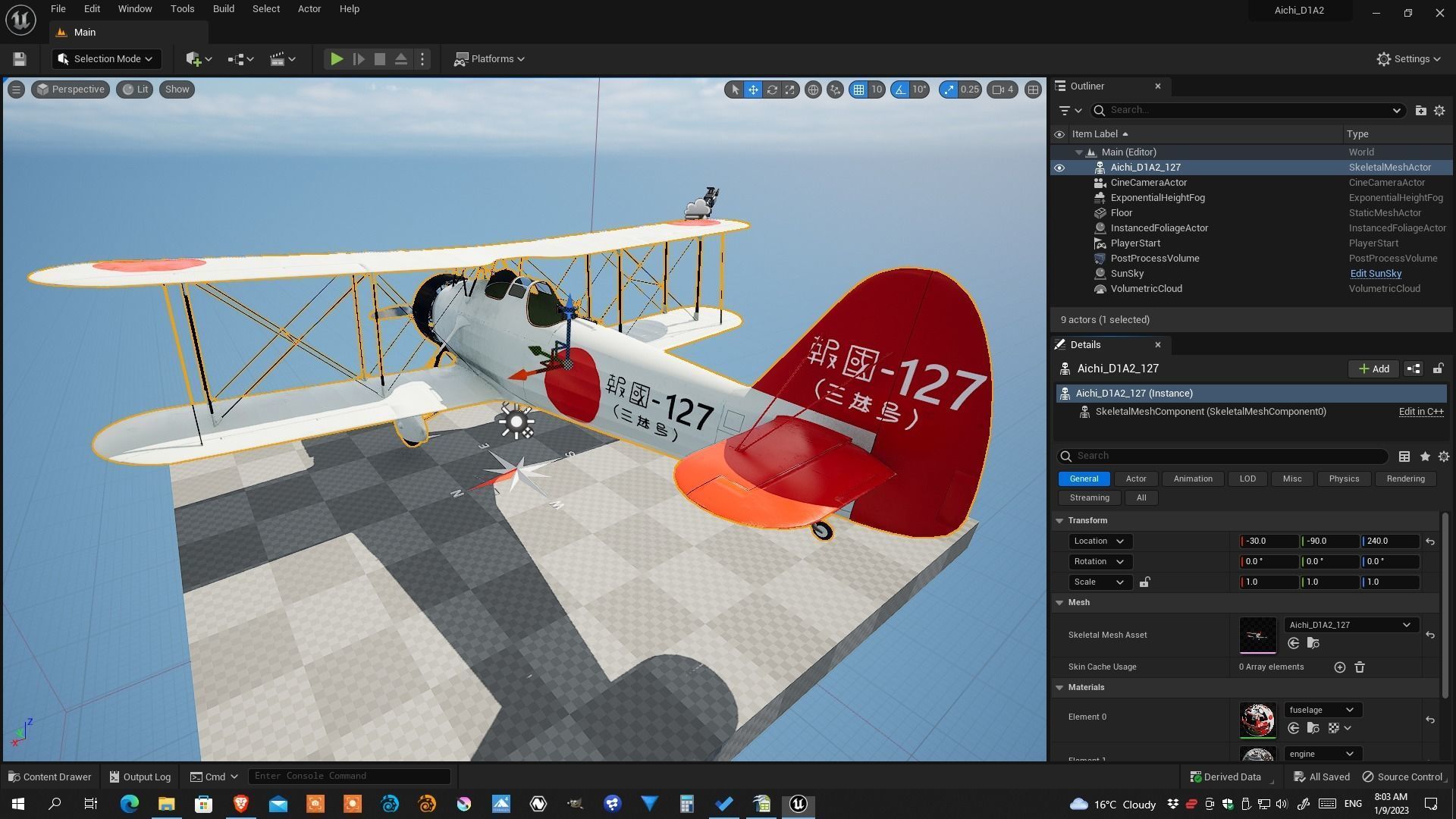 D1A2  Hokoku-127 - Rigged Low-poly 3D model_22