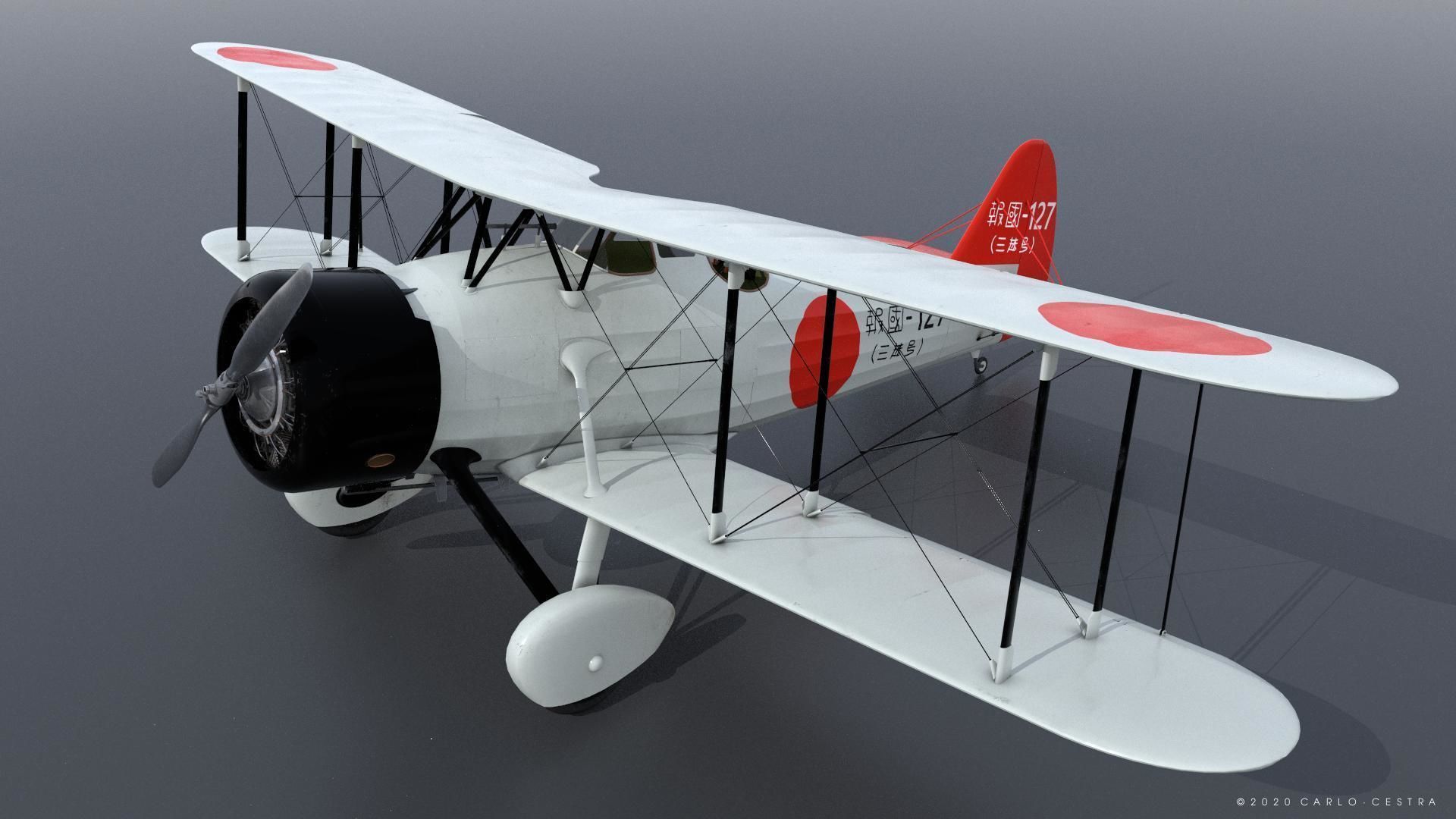 D1A2  Hokoku-127 - Rigged Low-poly 3D model_5