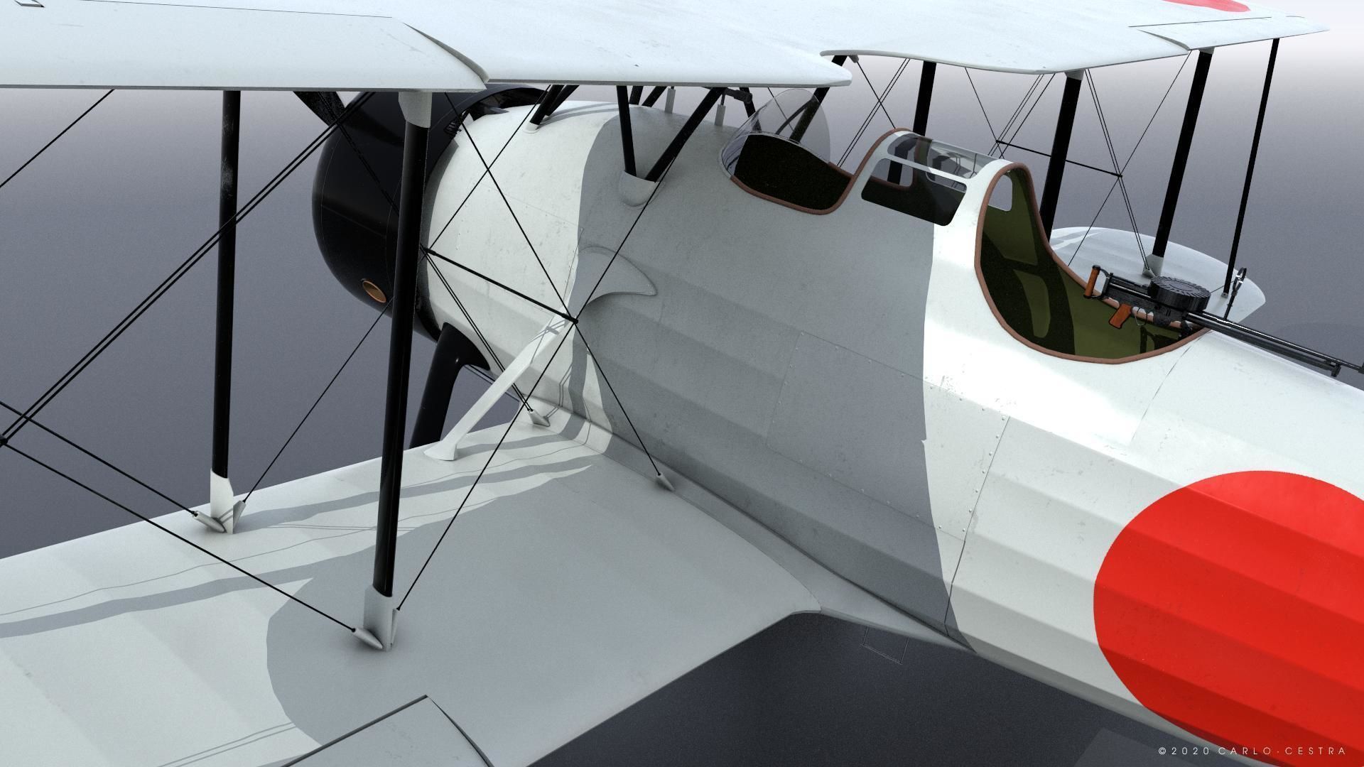 D1A2  Hokoku-127 - Rigged Low-poly 3D model_11