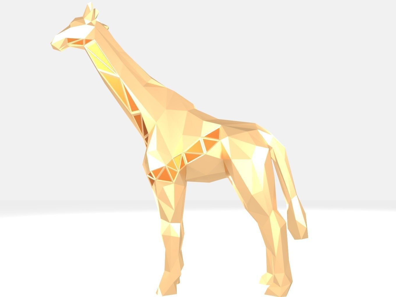 Polygonal Giraffe Parametric 3D print model_3