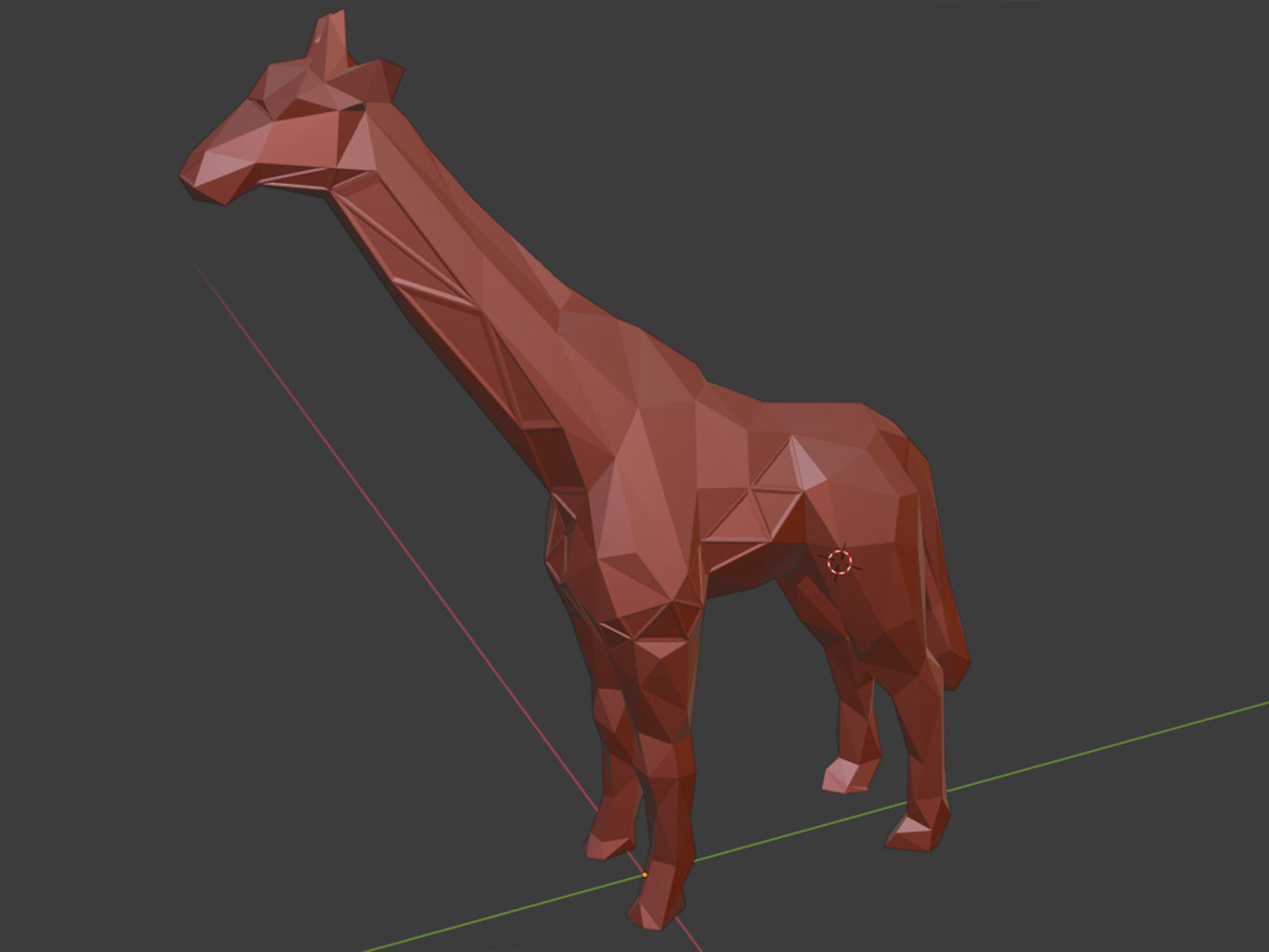 Polygonal Giraffe Parametric 3D print model_10
