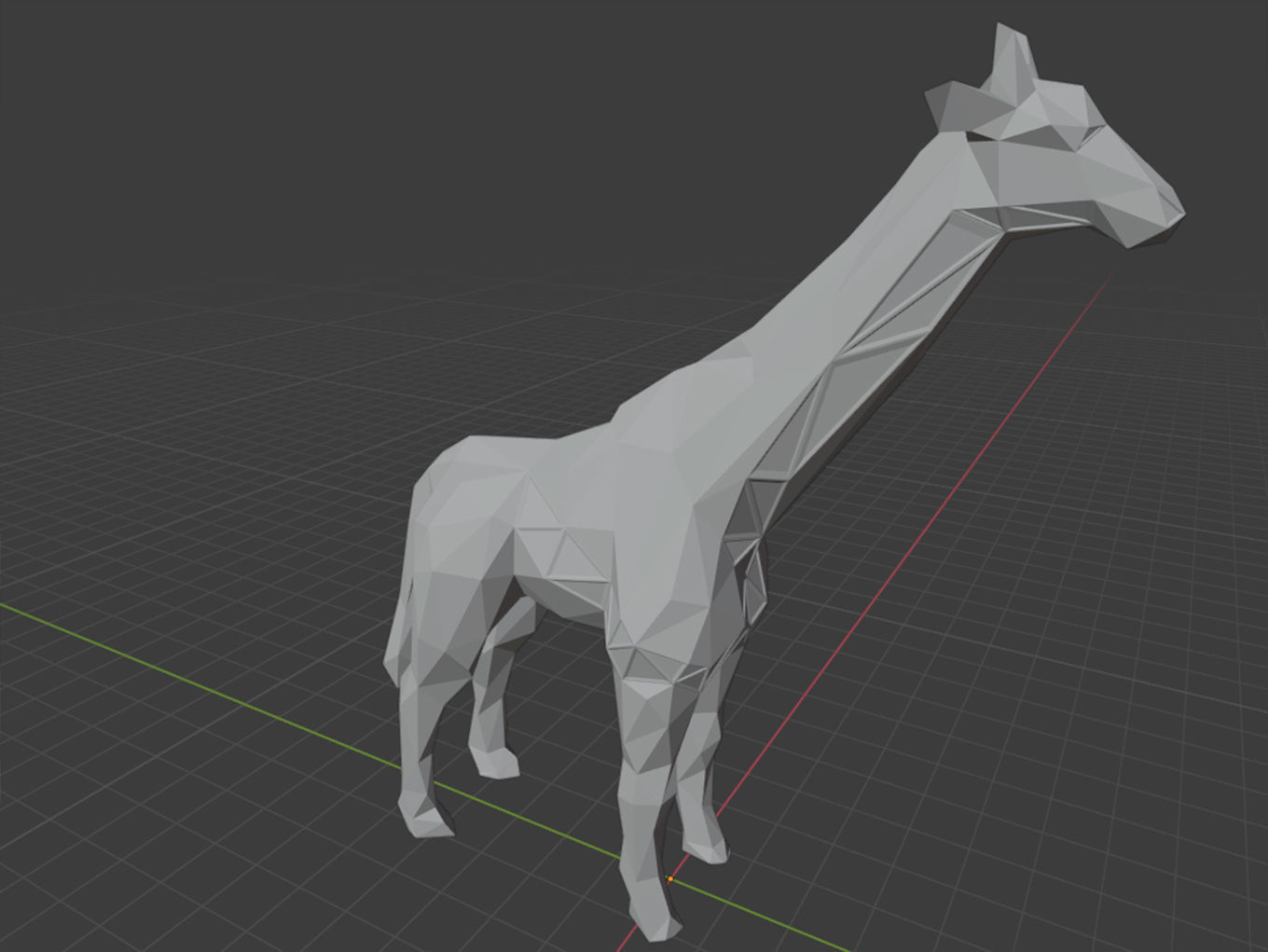 Polygonal Giraffe Parametric 3D print model_8
