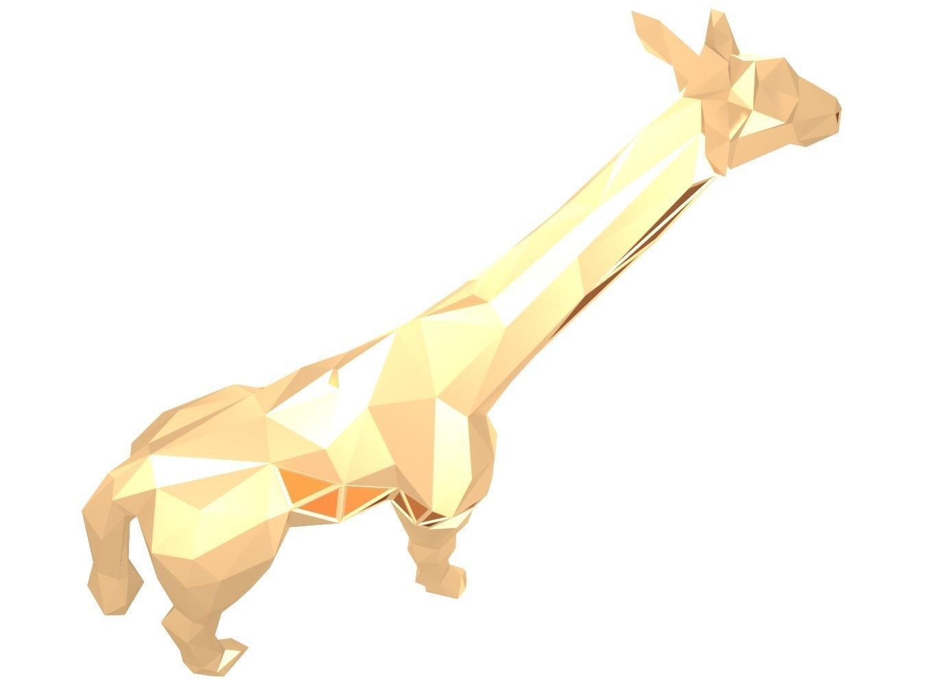 Polygonal Giraffe Parametric 3D print model_5