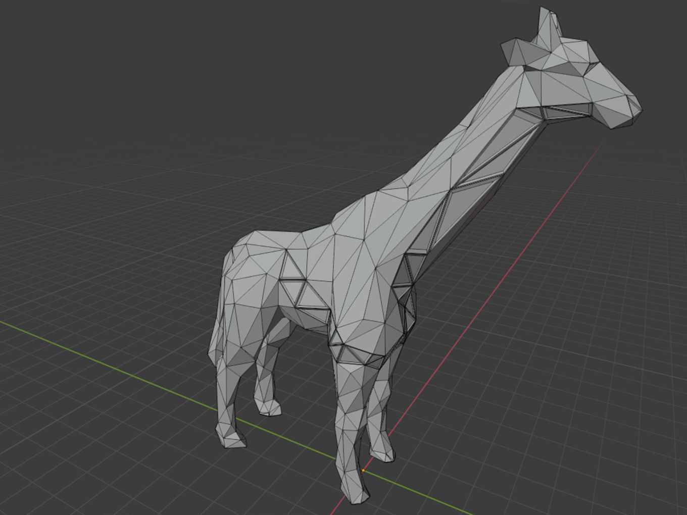 Polygonal Giraffe Parametric 3D print model_9