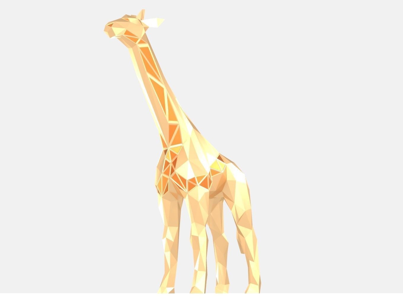 Polygonal Giraffe Parametric 3D print model_2