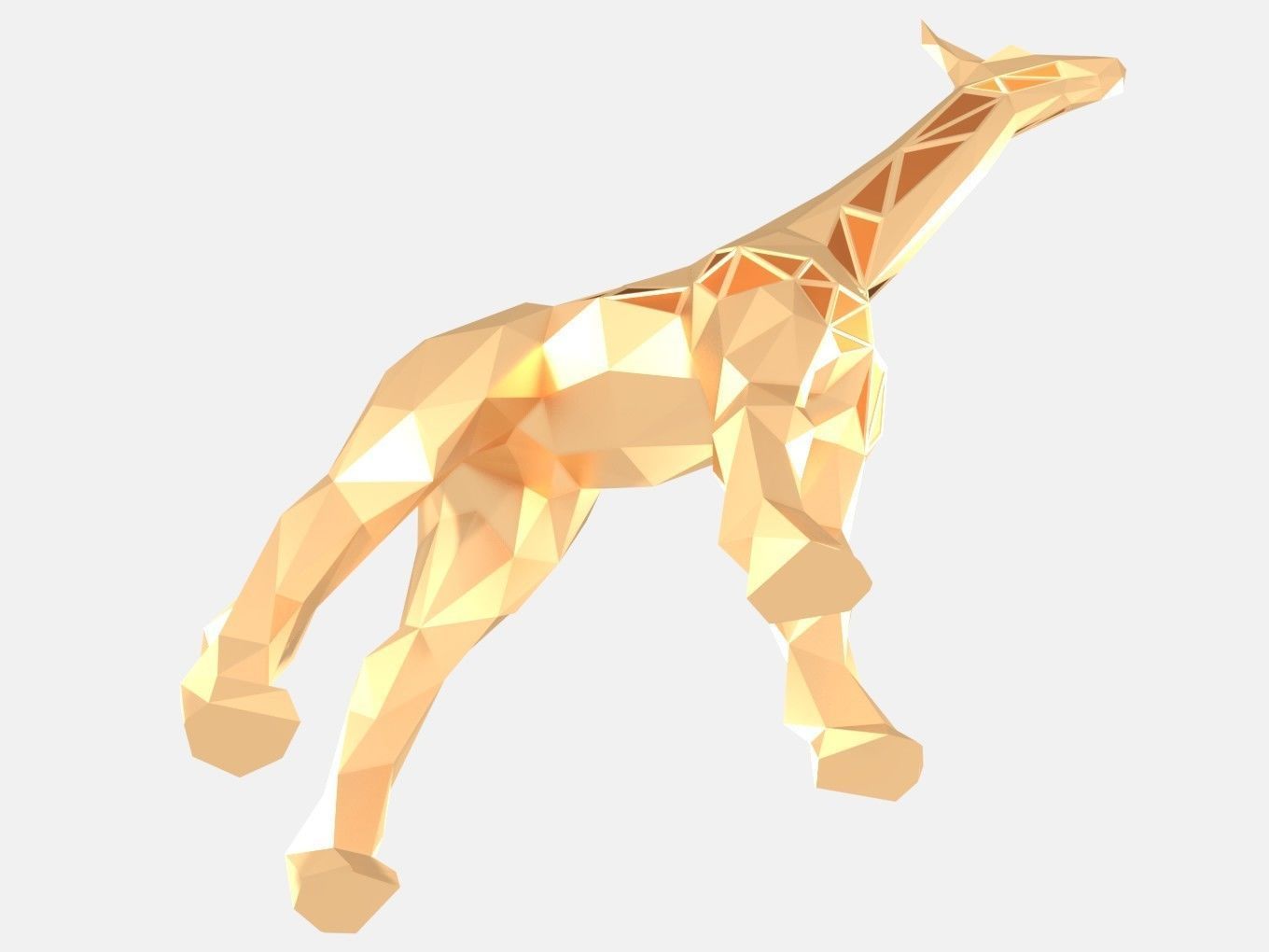Polygonal Giraffe Parametric 3D print model_7
