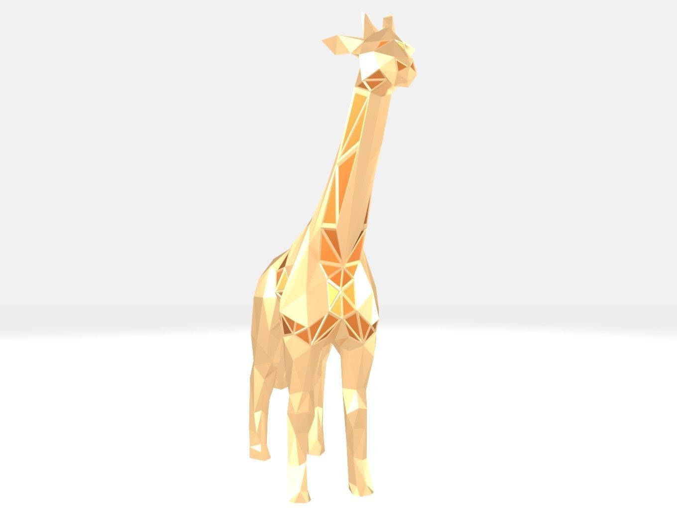 Polygonal Giraffe Parametric 3D print model_1
