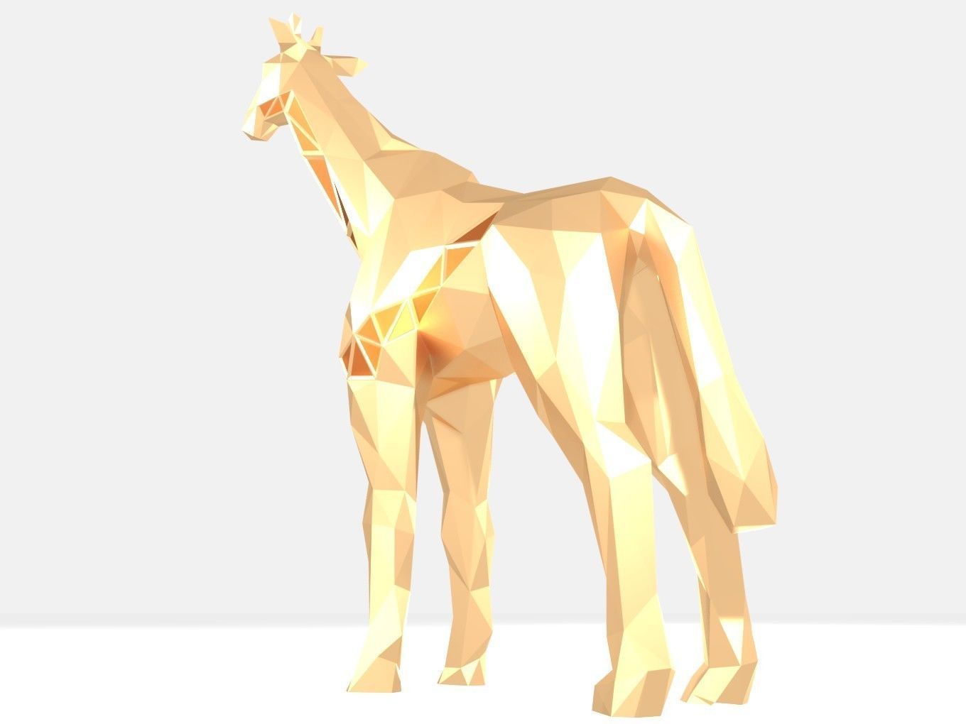 Polygonal Giraffe Parametric 3D print model_4