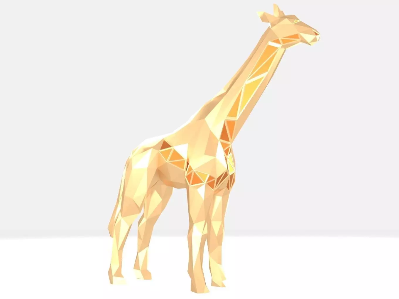 Polygonal Giraffe Parametric 3D print model_0