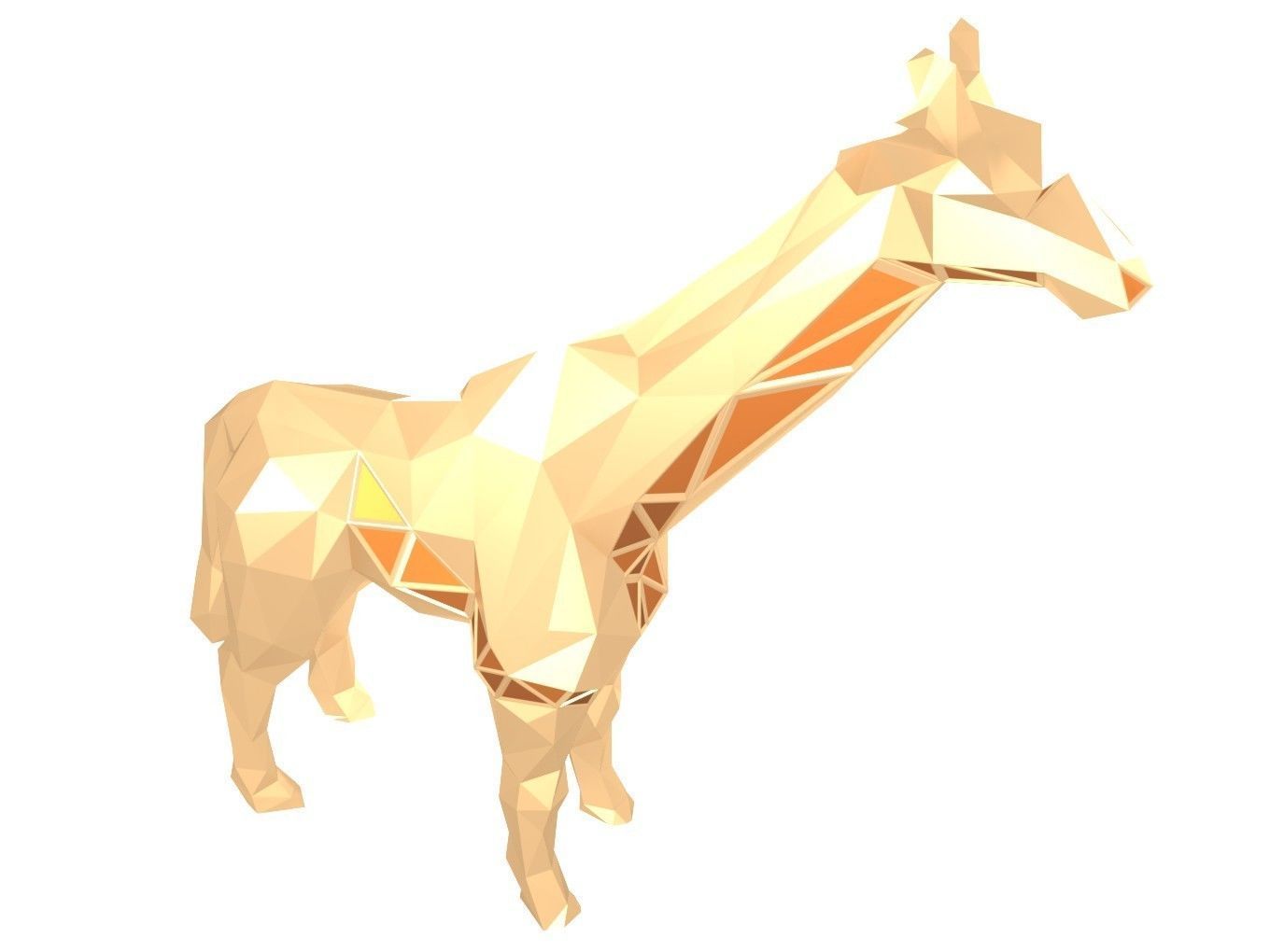 Polygonal Giraffe Parametric 3D print model_6