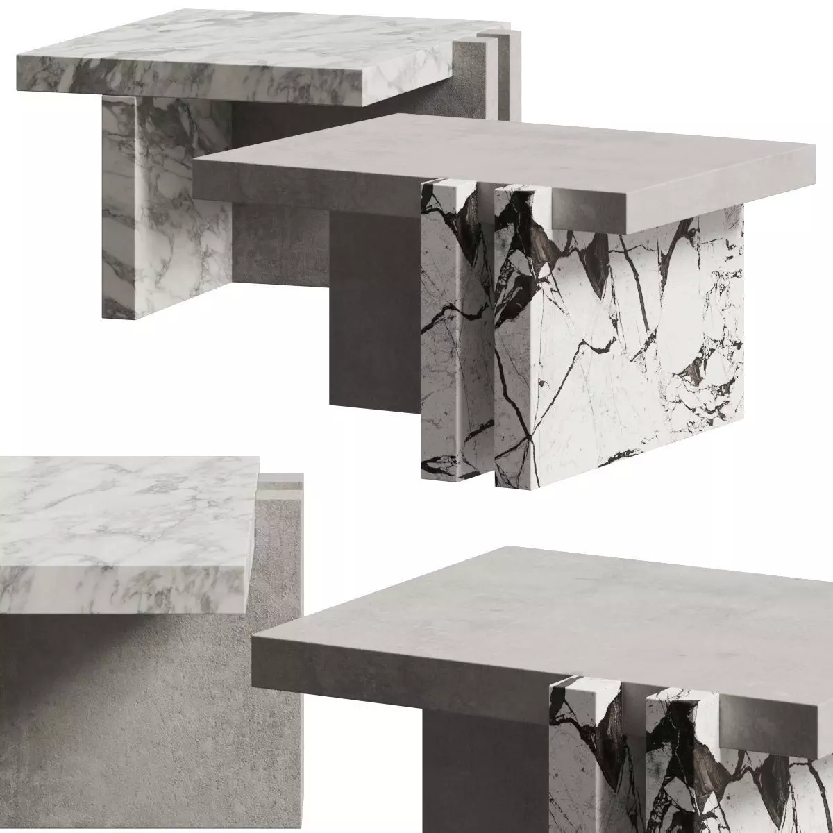 Ceramica Del Conca Wild Flower Coffee Tables 3D model_0