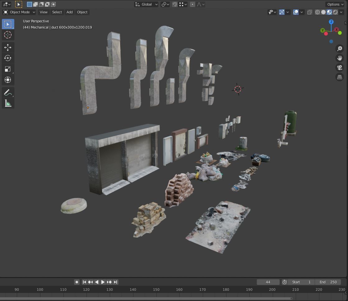 Set dressing detailing kitbash for city scene environments 3D model_8