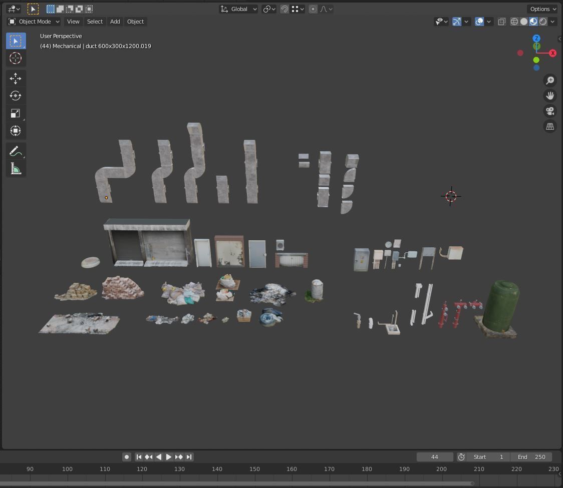 Set dressing detailing kitbash for city scene environments 3D model_6