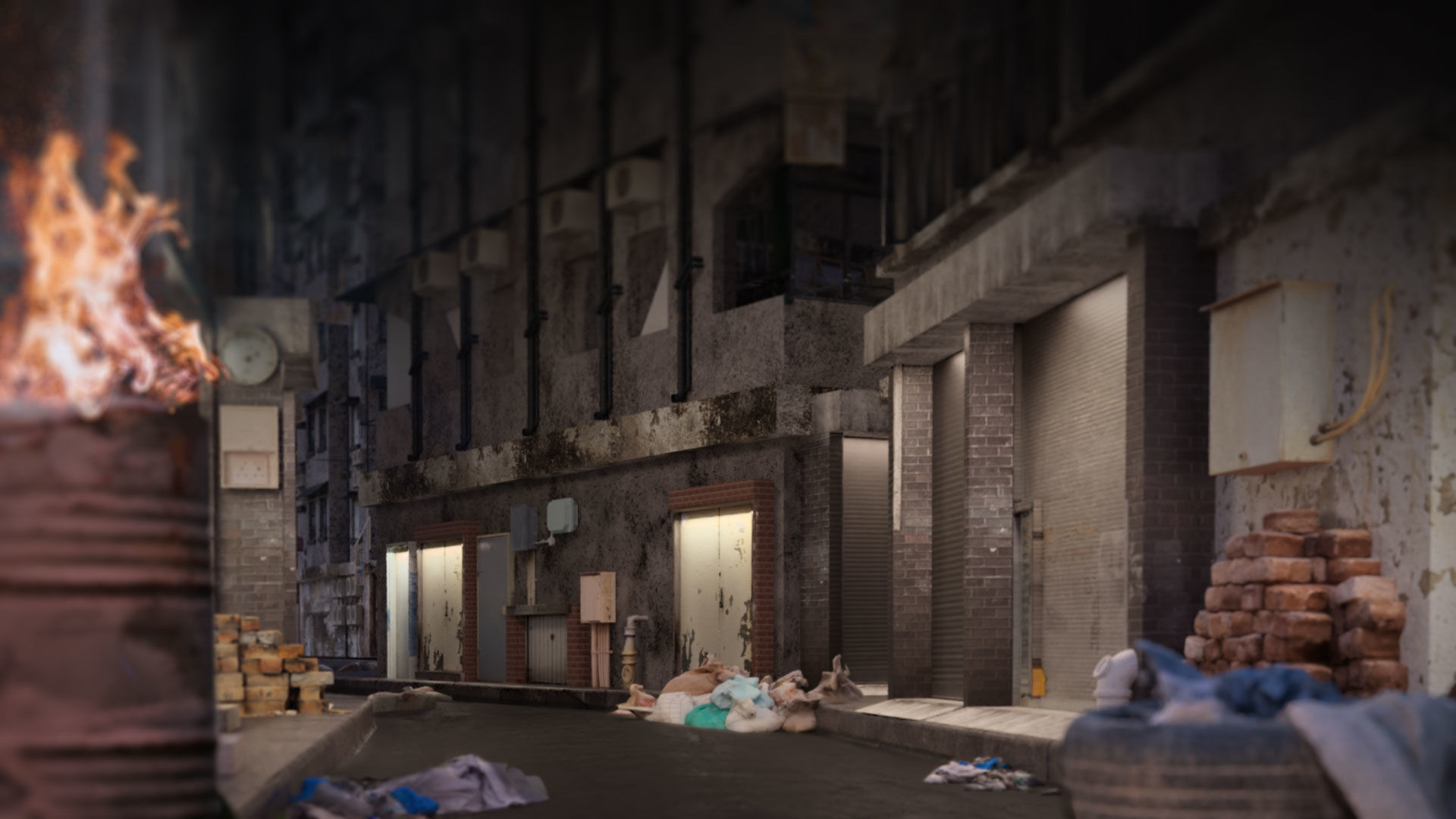 Set dressing detailing kitbash for city scene environments 3D model_4