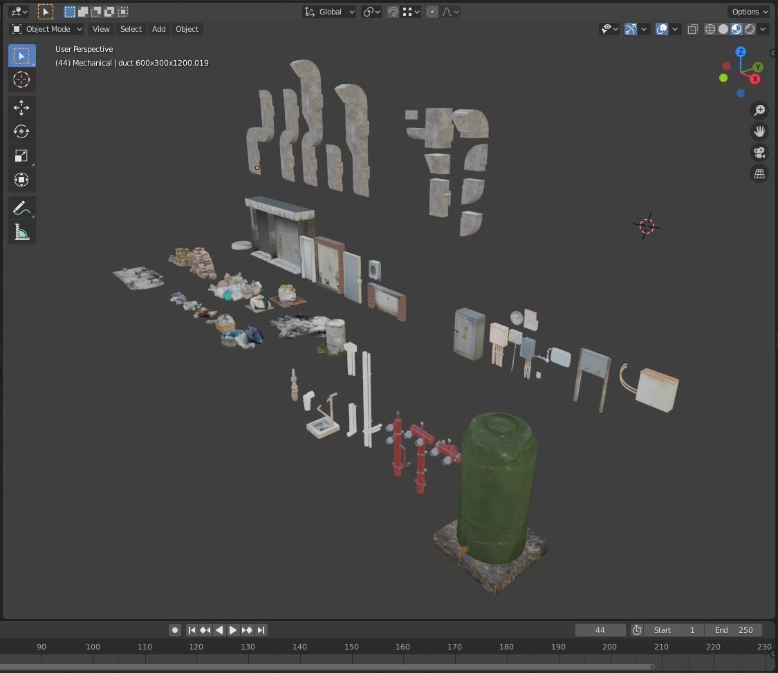 Set dressing detailing kitbash for city scene environments 3D model_7