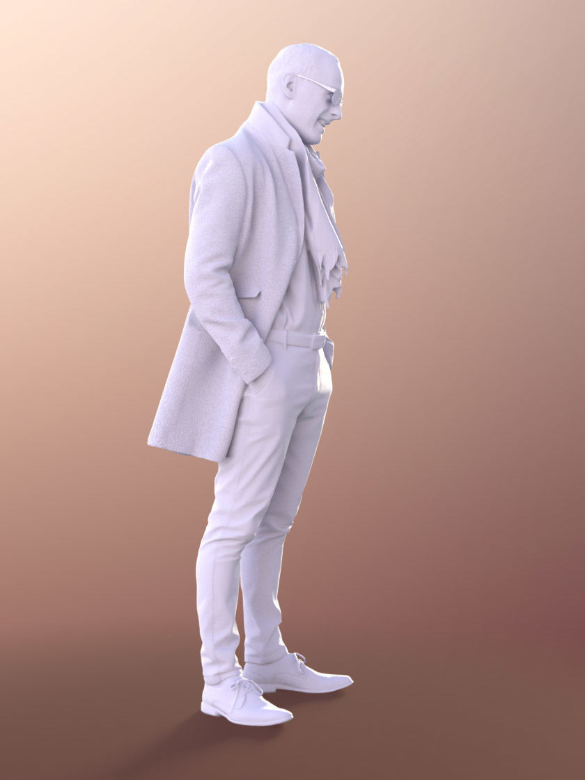 Jason 11308 - Best Ager Business Man in Coat Low-poly 3D model_4
