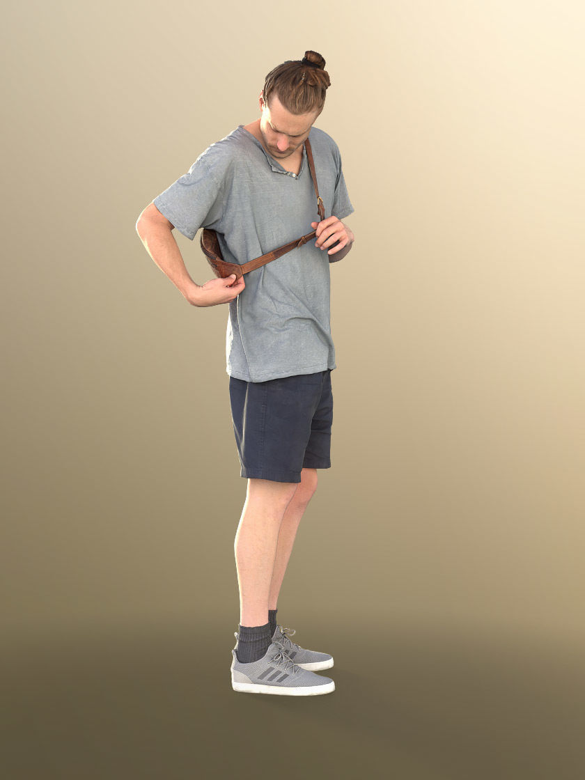 Milo 11216 - Casual Street Style Guy with Bag Low-poly 3D model_4