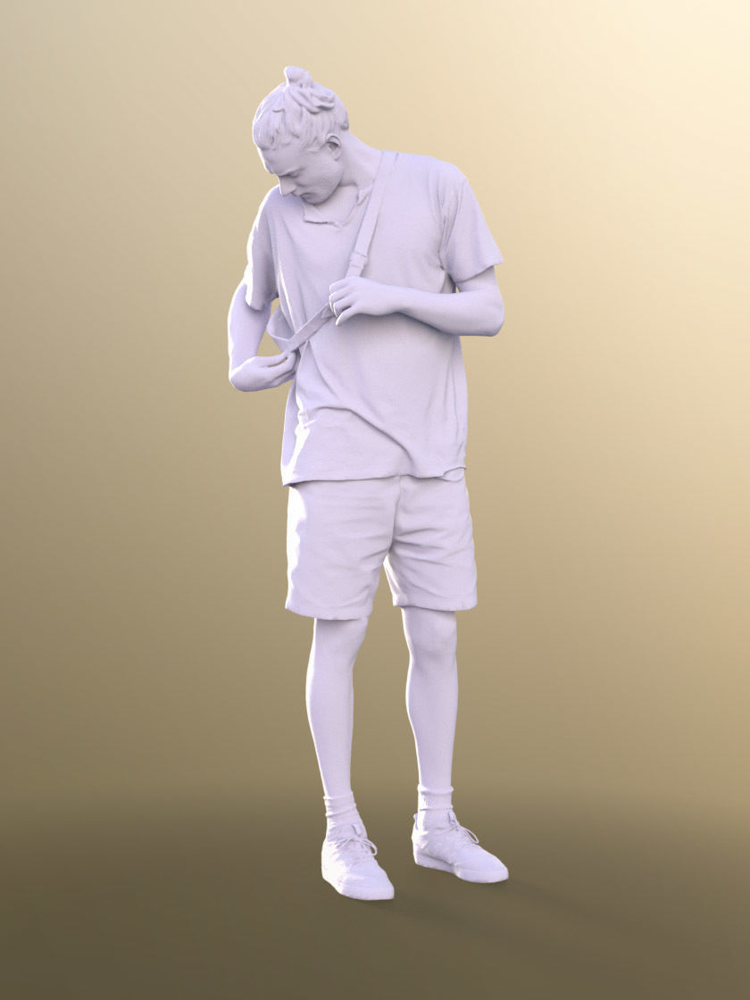Milo 11216 - Casual Street Style Guy with Bag Low-poly 3D model_3