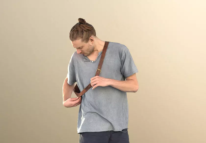 Milo 11216 - Casual Street Style Guy with Bag Low-poly 3D model_0