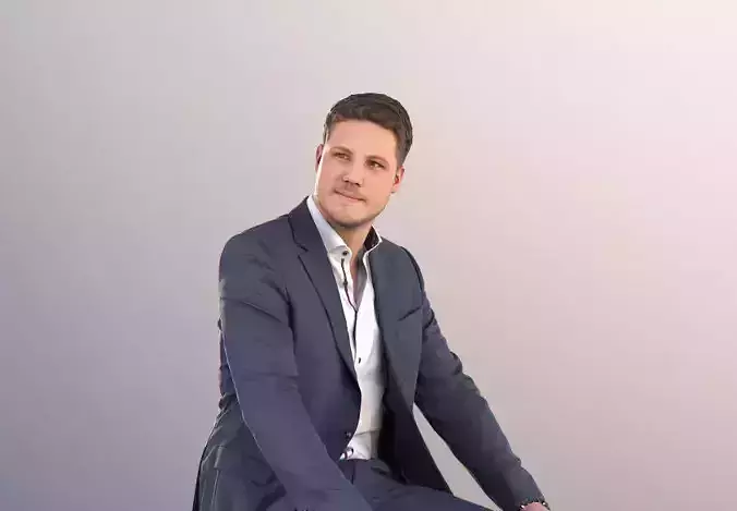 Liam 11125 - Business Man in Suit Sitting