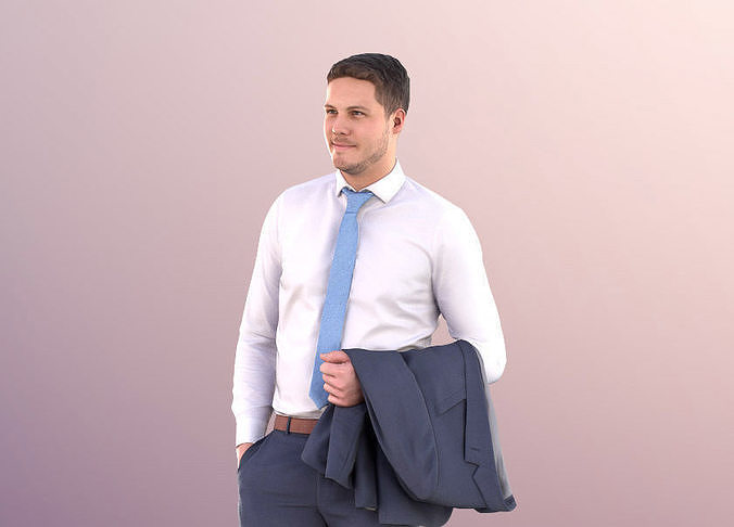 Liam 11123 - Business man in Suit 3dhuman Low-poly 3D model