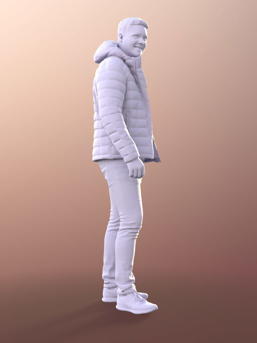 Liam 11105 - Casual Guy Walking Outside Low-poly 3D model_4