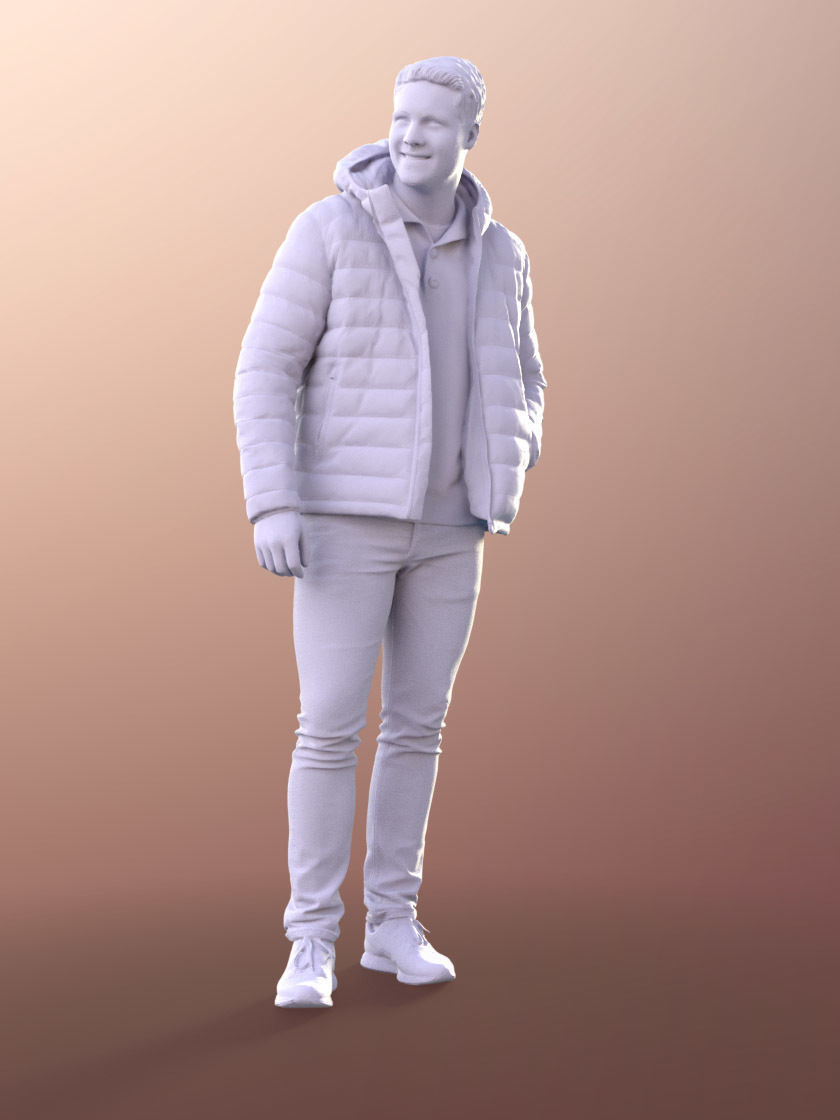Liam 11105 - Casual Guy Walking Outside Low-poly 3D model_2