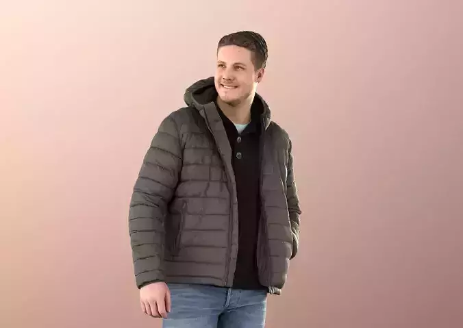 Liam 11105 - Casual Guy Walking Outside Low-poly 3D model