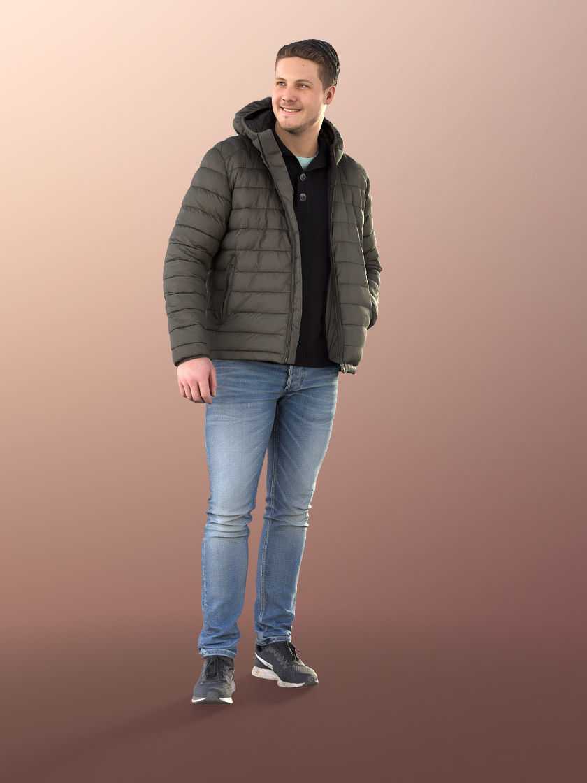 Liam 11105 - Casual Guy Walking Outside Low-poly 3D model_1