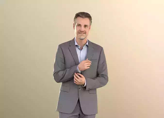 Will 10856 - Senior Business Man in Suit Low-poly 3D model