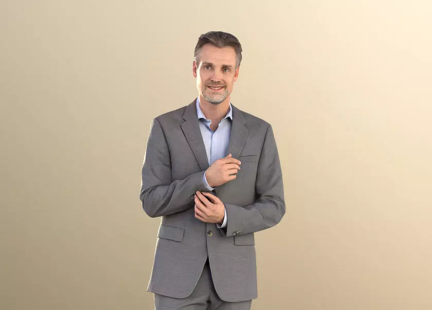 Will 10856 - Senior Business Man in Suit Low-poly 3D model_0