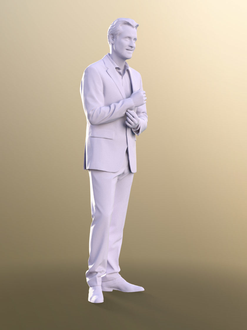 Will 10856 - Senior Business Man in Suit Low-poly 3D model_5