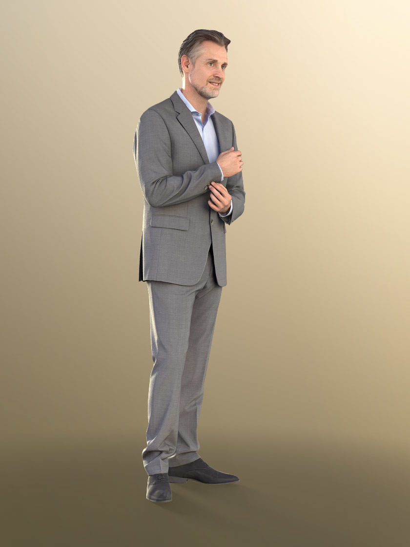 Will 10856 - Senior Business Man in Suit Low-poly 3D model_4