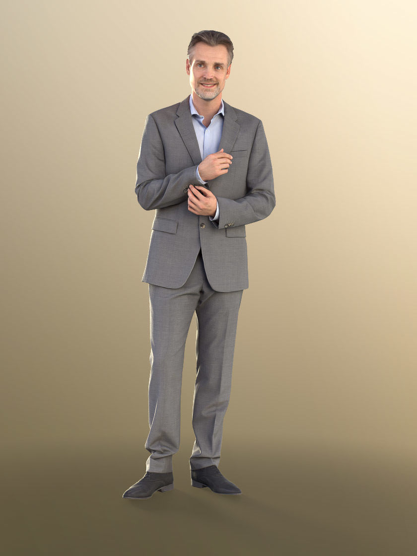 Will 10856 - Senior Business Man in Suit Low-poly 3D model_2